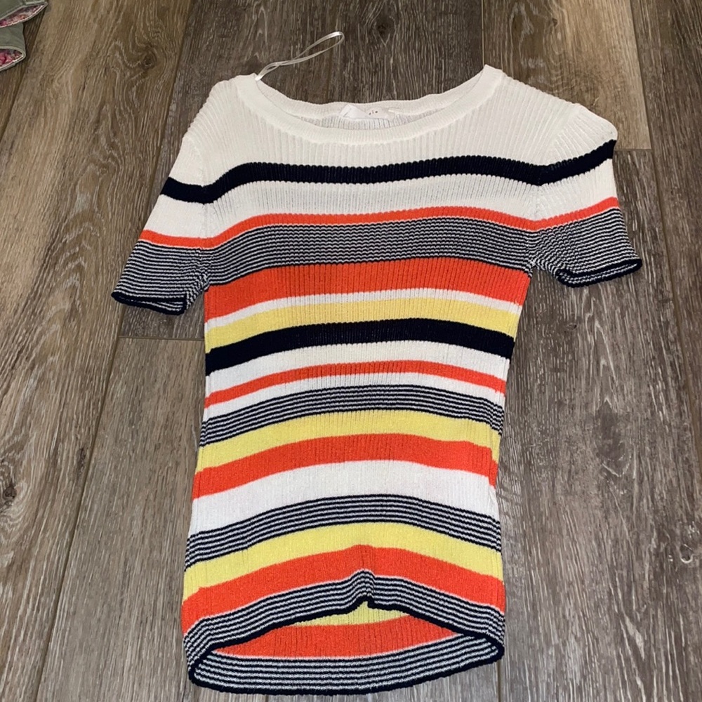 Ribbed Striped Knit Top